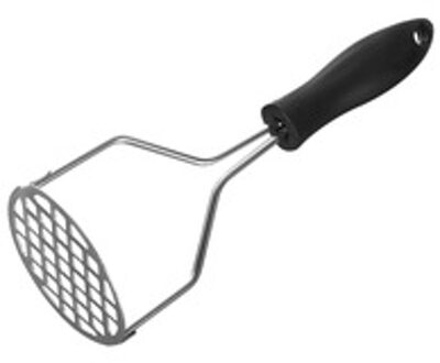 Aardappelstamper Rvs Aardappelpuree Stamper Knoflook stamper Verpletteren Keuken Tool Zwart Handvat Met Gat Voor Opknoping