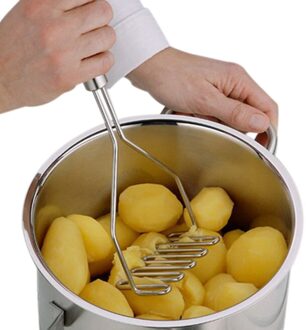 Aardappelstamper Tool Rvs Wave Vorm Keuken Bar Aardappelen Crusher Verpletterende Tool Keuken Accessoires Roestvrij Staal