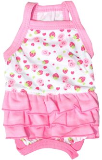 Aardbei Gedrukt Huisdier Rok Zomer Huisdier Kleding Hond Katoenen Jurk Mode Beugel Rok Dierbenodigdheden (Roze, maat Xs)