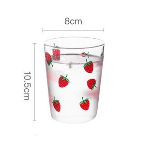Aardbei Glas Water Pot Glas Water Fles Explosieveilige Water Cup Mok Tea Cup Voor home Office 400mlStrawberry cup