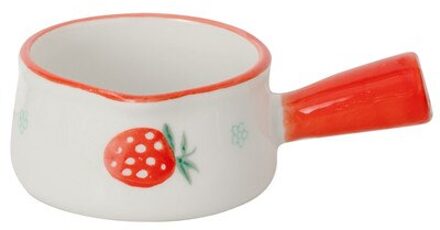 Aardbei Melk Cup Creatieve Handgeschilderde Mini Melkkan Met Handvat Westerse Restaurant Kruiden Schotel Koffie Accessoires rood(50ml)