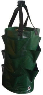 Aardbei Planten Bag Multi-Mond Container Zak Groeien Planter Pouch Wortel Plantaardige Pot Side Thuis Tuin Gereedschap groen