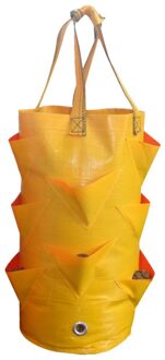 Aardbei Planten Bag Multi-Mond Container Zak Groeien Planter Pouch Wortel Plantaardige Pot Zak Kant Tuin Thuis tool geel