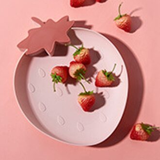 Aardbei Vorm Fruit Tray Leuke Plaat Snack Schotel Fruit Voedsel Plaat Huishoudelijke Plastic Plaat roze