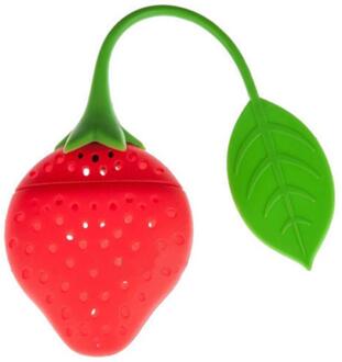 Aardbei Vorm Thee Zetgroep Rvs Ball Leaf Theezeefje Voor Brouwen Apparaat Herbal Spice Filter Thee Accessoires