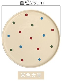 Aardewerk Steak Plaat, Nordic Stijl, Online Celebrity Set, Thuis Creatieve Keramische Plaat, Ontbijt Servies, westerse Voedsel Plaat 10 inches Rice kleur