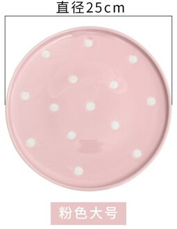 Aardewerk Steak Plaat, Nordic Stijl, Online Celebrity Set, Thuis Creatieve Keramische Plaat, Ontbijt Servies, westerse Voedsel Plaat 10 inches roze