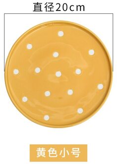 Aardewerk Steak Plaat, Nordic Stijl, Online Celebrity Set, Thuis Creatieve Keramische Plaat, Ontbijt Servies, westerse Voedsel Plaat 8 inches geel