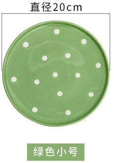 Aardewerk Steak Plaat, Nordic Stijl, Online Celebrity Set, Thuis Creatieve Keramische Plaat, Ontbijt Servies, westerse Voedsel Plaat 8 inches groen