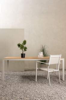 Aaron tuintafel polywood beige - 205 x 90 cm