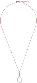 'Aava' Dames 925 Sterling Zilveren Ketting met Hanger - Roze ZH-7421 Rosé