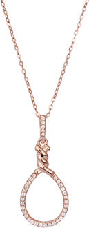 'Aava' Dames 925 Sterling Zilveren Set: Hanger + Oorbellen + Ring - Roze SET-7421 Rosé