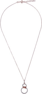 'Aavia' Dames 925 Sterling Zilveren Ketting met Hanger - Roze ZH-7422 Rosé