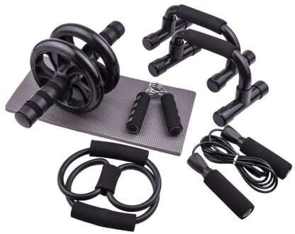 Ab Roller Abdominale Tonificerend Wiel Abdominale Reducer Combinatie Set Buikspier Tonificerend Wiel Indoor Fitness Apparatuur grijs