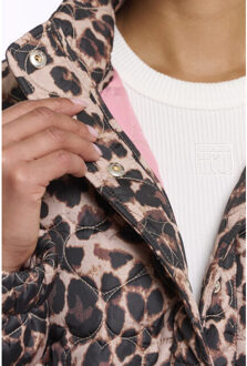 Aba.7012621 rino&pelle light padded cropped jacket leopard - maat 44 Veelkleurig