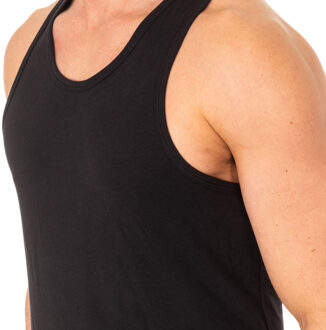 Abanderado Heren-T-shirt met ronde hals en brede band A040Z Zwart