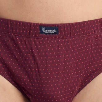 Abanderado Pack-3 Herren Slips Essential Prints A0080 Bordeaux - M