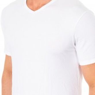 Abanderado T-shirt met korte mouwen en V-hals voor heren A0DGO. Comfortabele en casual stijl. - maat L Wit