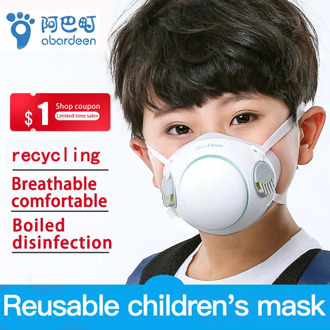 Abardeen MasClean Mouth Mask Kids Reusable Face Respirator 10PCS Filter Anti Virus PM2.5 Dust Masks for Bacteria Protection
