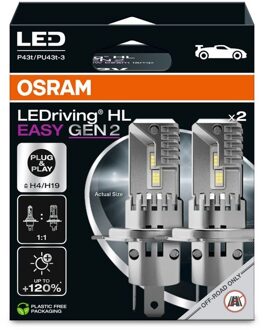 Abarth Osram LEDriving HL EASY GEN 2 H4/H19 - 2 stuks 64193DWESY22HB