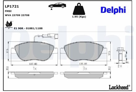 Abarth Remblokkenset, schijfrem LP1721