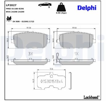 Abarth Remblokkenset, schijfrem LP2027