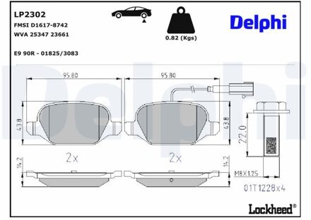 Abarth Remblokkenset, schijfrem LP2302