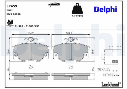 Abarth Remblokkenset, schijfrem LP459