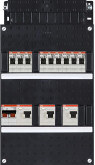 ABB Groepenkast Hafonorm - 1 fase 9x achter 3x 30mA + HS 1-f Installatiekast - 1SPF006905F0737