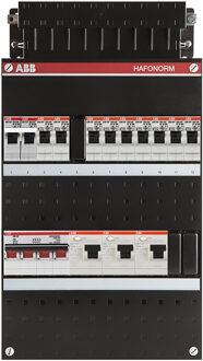 ABB Groepenkast Hafonorm - Installatiekast - Hoofdschakelaar 3x 40A 3x aardlekschakelaar 9 afgaande groepen en een fornuisgroep - 1SPF006905F0758