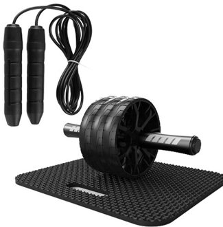 Abdominale Roller Ab Roller & Springtouw Home Office Gym Fitness Workout Apparatuur Oefening Roller Wiel met Knie Pad met Jump Rope