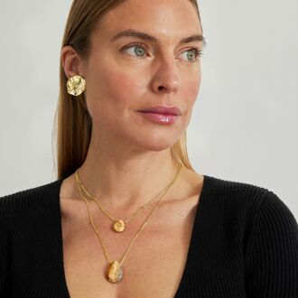 Abelia Ketting afgewerkt in 18 Kts Geel Goud Bruin - One Size