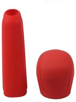 ABGZ-2Pcs Universal Manual Car Handrem Case Siliconen Gear Hoofd Pookknop Cover Gear Shift Kragen Handrem Grip zwart