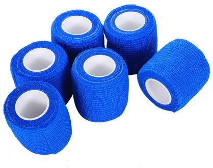 ABGZ-6 Stuks Ehbo Medische Zelfklevende Elastische Bandage Gaas Tape (Blauw, 5Cm)