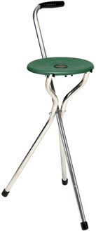 Able2 Maxi - groen - lichtgewicht aluminium wandelstok met zitje