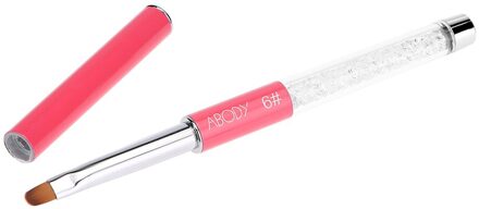 ABODY Luxe Strass Handvat Nail Brush Mode Acryl Ronde DIY Nail UV Gel Manicure Tool Salon Nail Art Pen 3 grootte Optioneel type 6