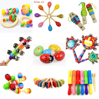 About 5*7cm Montessori Educational Wooden toy Rattles Musical Instrument Wooden Sensory Mathematics Jigsaw Toy Development Toys