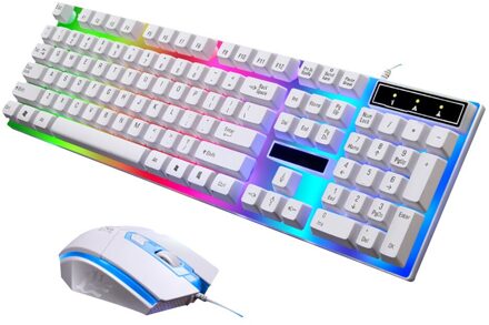 About The Gaming Keyboard And Mouse Set For PC Laptop Desktops LED Wired Gaming Keyboard And Mouse Set Colorful Keyboard wit