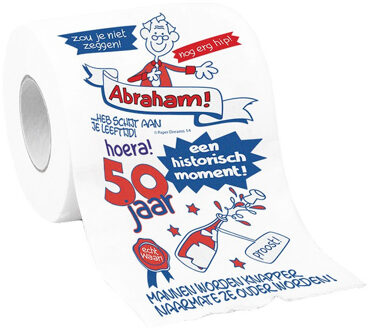 Abraham 50 jaar wc papier met grappige tekst cadeau / versiering - Fopartikelen Multikleur