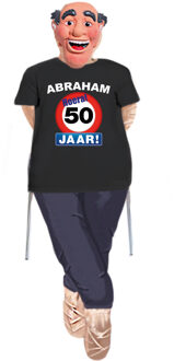 Abraham pop compleet met stopbord 50 jaar t-shirt en masker