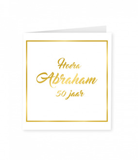 Abraham Verjaardagskaart Goud/Wit Wit - Transparant, Goud - Brons
