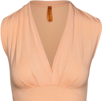 Abrikoos mouwloze faux overslagtop Koraal - EU 40 / UK 12