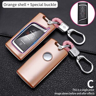 Abs Carbon Fibecar Afstandsbediening Sleutel Volledige Cover Case Voor Gac Trumpchi GS7 GS8 GM8 GS5 GA6 GM6 auto Smart Key Shell Holder Fob oranje