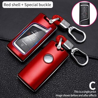 Abs Carbon Fibecar Afstandsbediening Sleutel Volledige Cover Case Voor Gac Trumpchi GS7 GS8 GM8 GS5 GA6 GM6 auto Smart Key Shell Holder Fob rood