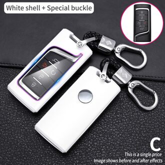 Abs Carbon Fibecar Afstandsbediening Sleutel Volledige Cover Case Voor Gac Trumpchi GS7 GS8 GM8 GS5 GA6 GM6 auto Smart Key Shell Holder Fob wit