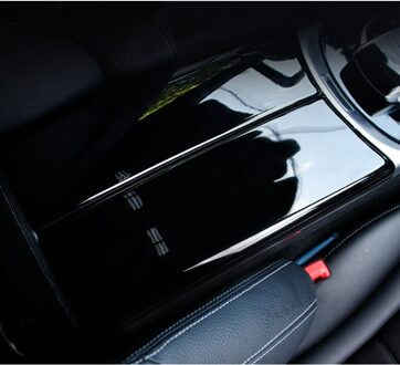 Abs Centrale Armsteun Opbergdoos Panel Decoratie Cover Trim 2 Stuks Voor Mercedes Benz A-klasse A180 200 Carbon fiber Kleur zwart