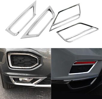 Abs Chrome Voor & Achter Fog Light Lamp Cover Trim Mistlamp Molding Versiert Bezel Protector Voor T-Roc
