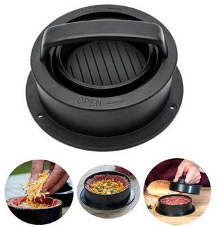 Abs Hamburger Maker Hamburger Pers Non-stick Chef Schnitzels Hamburger Vlees Rundvlees Grill Burger Druk Patty Maker Mold Cake persen zwart