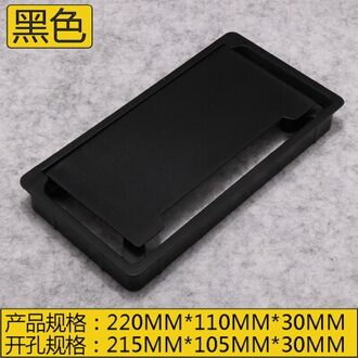 Abs Kabel Gat Covers Basis Rechthoek Tafel Kabel Outlet Computer Kabeldoorvoerklep Draad Bescherming Organizer Meubels Hardware zwart