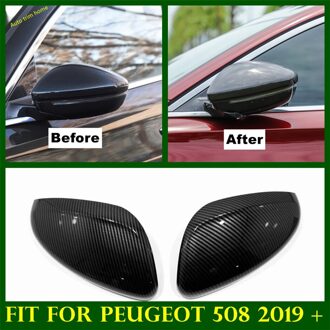 Abs Koolstofvezel Accessoires Exterieur Achteruitkijkspiegel Case Protector Behuizing Cap Cover Trim Fit Voor Peugeot 508